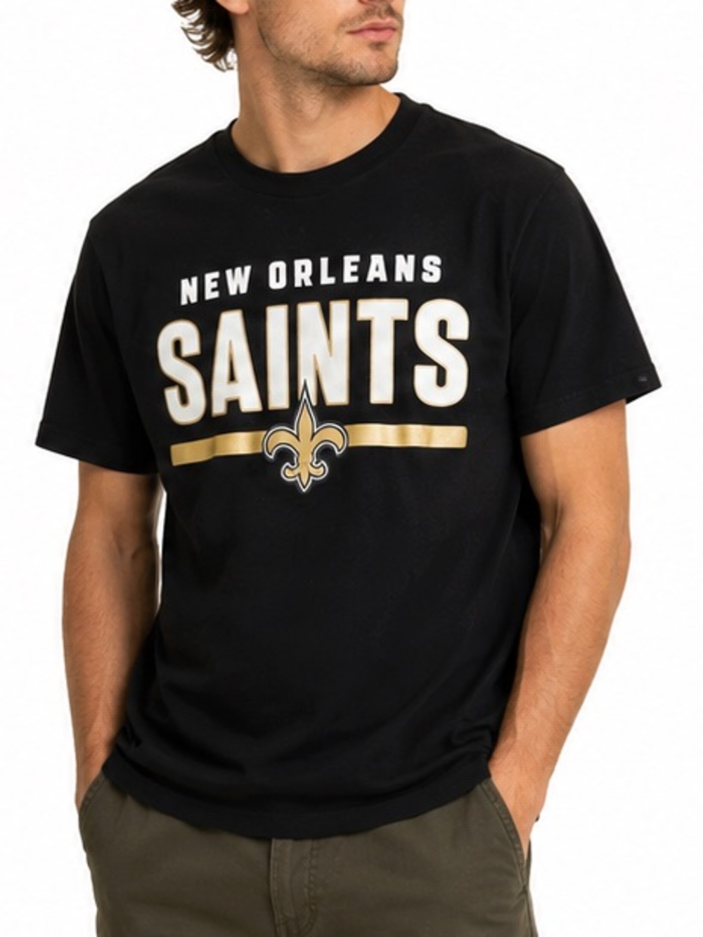 New Orleans Saints NFL Fanatics Black Graphic T Shirt Men’s Large